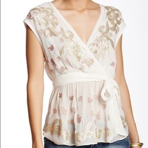 Free People Embroidered Blouse